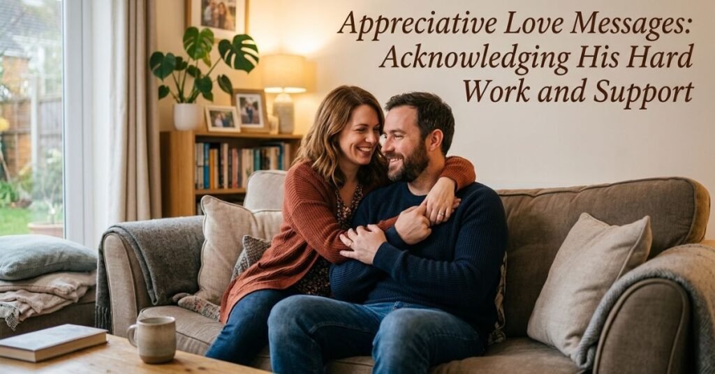 Appreciative Love Messages: Acknowledging His Hard Work and Support